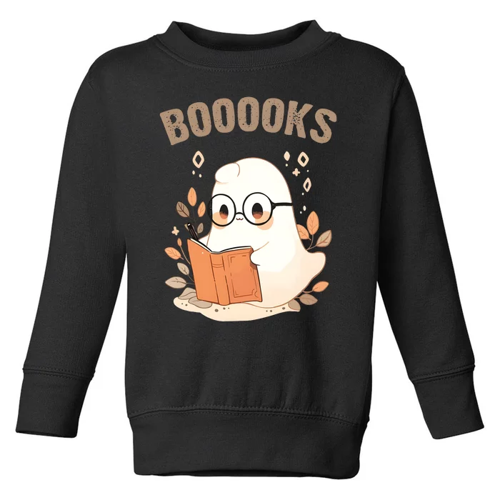 Ghost Books Bookworm Book Lover Halloween Toddler Sweatshirt