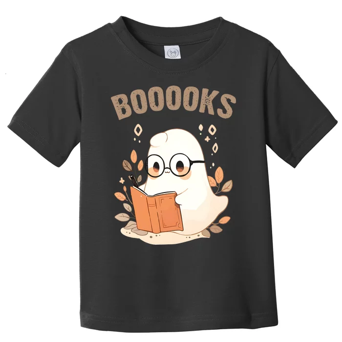 Ghost Books Bookworm Book Lover Halloween Toddler T-Shirt