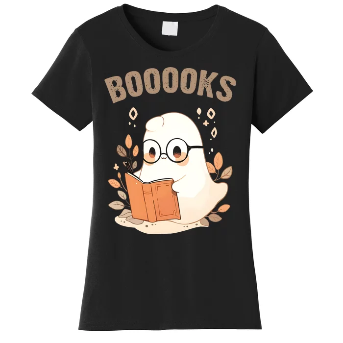 Ghost Books Bookworm Book Lover Halloween Women's T-Shirt