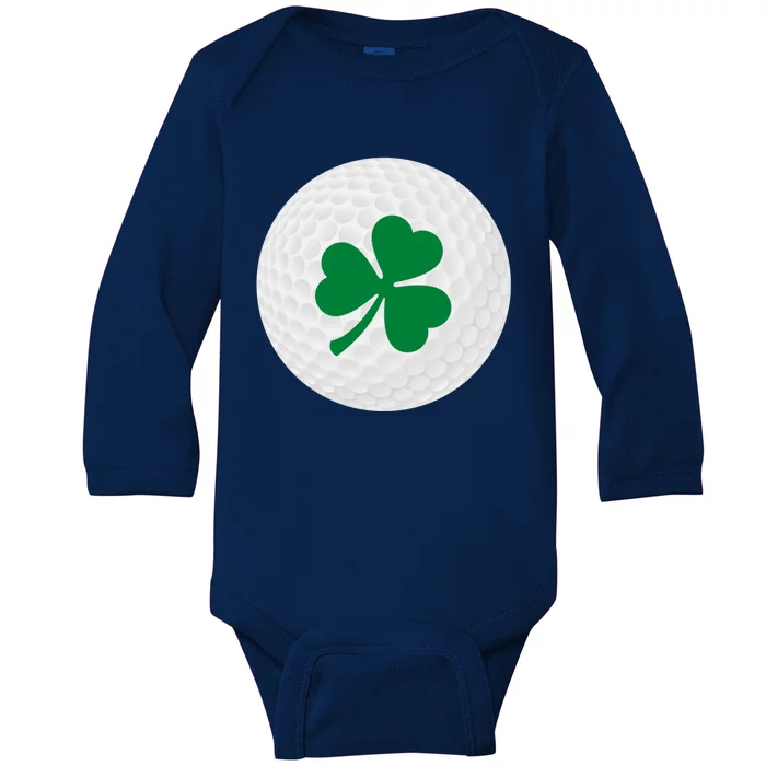 Golf Ball Clover St Patricks Day Ball Golfer Gift Baby Long Sleeve Bodysuit