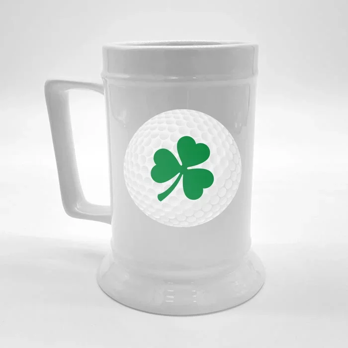 Golf Ball Clover St Patricks Day Ball Golfer Gift Front & Back Beer Stein