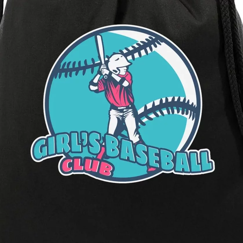 Girls Baseball Club Drawstring Bag