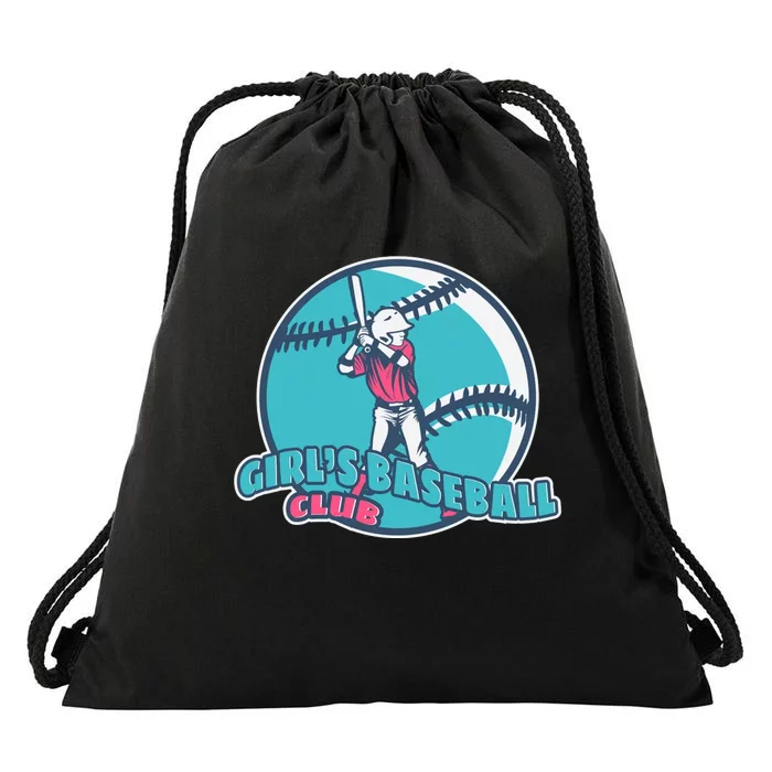 Girls Baseball Club Drawstring Bag