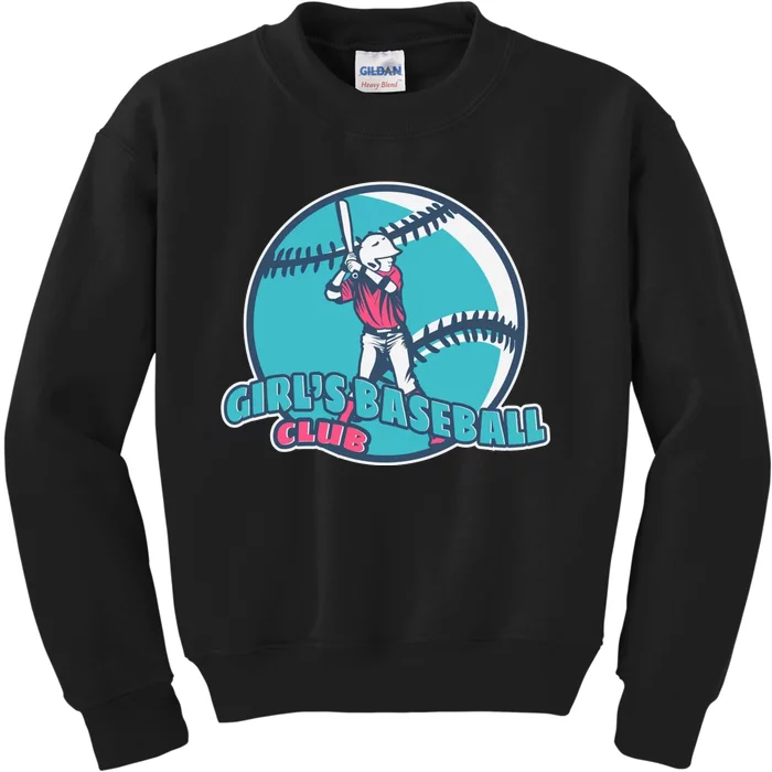 Girls Baseball Club Kids Sweatshirt