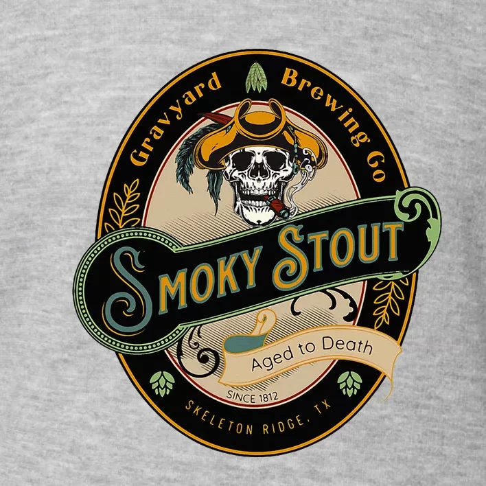 Graveyard Brewery Craft Beer Label Skeleton With Cigar Toddler Sweatshirt