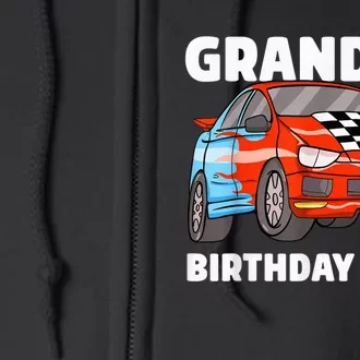 Grandma Birthday Crew Race Car Nana Racing Car Theme Full Zip Hoodie