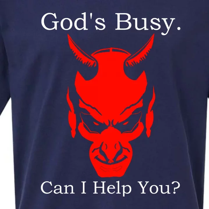 God's Busy Can I Help You Sueded Cloud Jersey T-Shirt