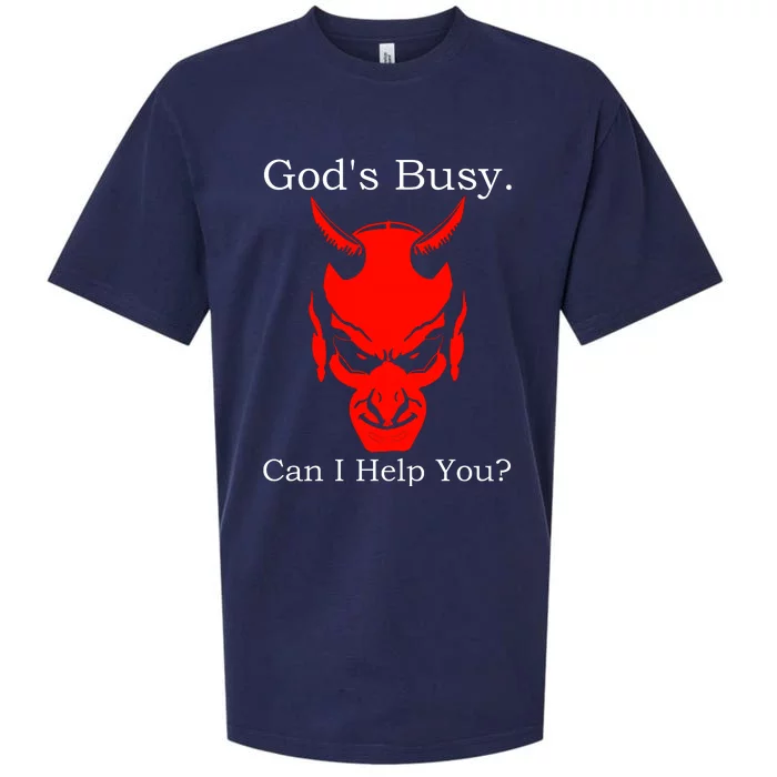 God's Busy Can I Help You Sueded Cloud Jersey T-Shirt