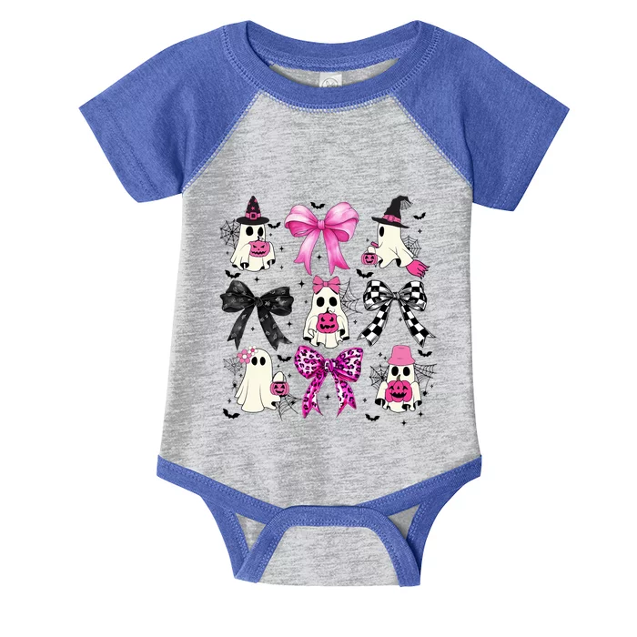 Ghost Bow Coquette Halloween Spooky Season Infant Baby Jersey Bodysuit