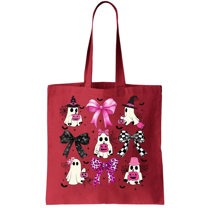 Ghost Bow Coquette Halloween Spooky Season Tote Bag