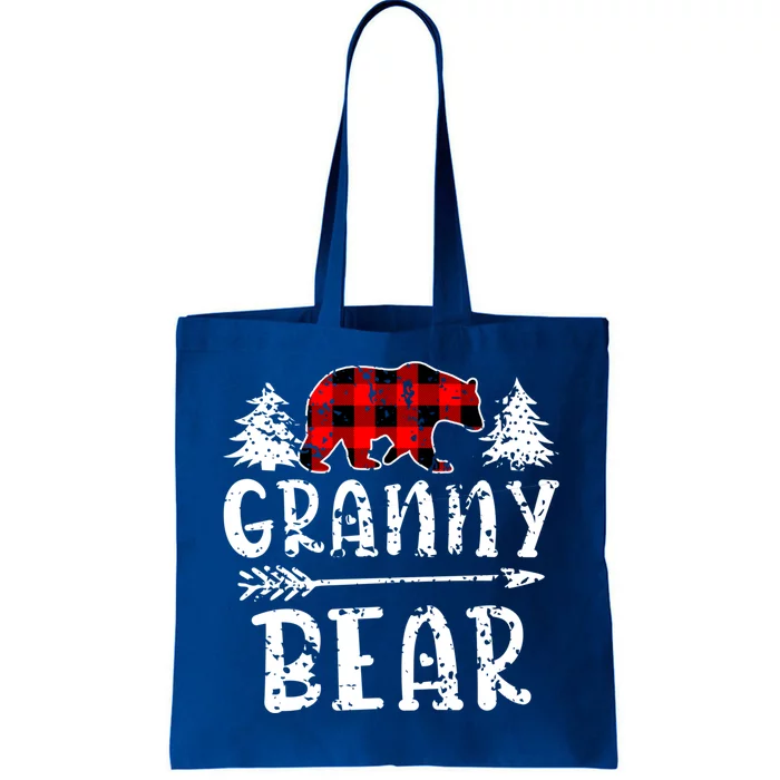 Granny Bear Cute Gift Grandma Christmas Red Buffalo Plaid Xmas Gift Tote Bag