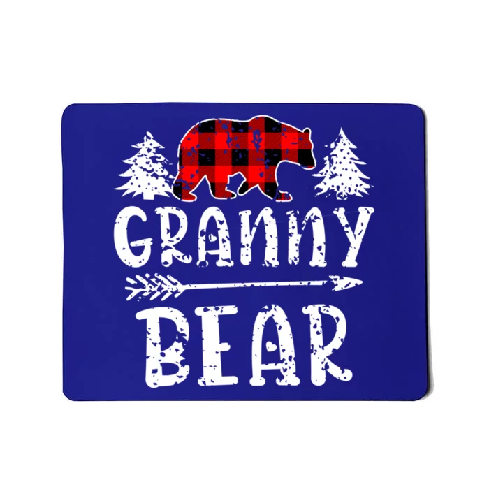 Granny Bear Cute Gift Grandma Christmas Red Buffalo Plaid Xmas Gift Mousepad