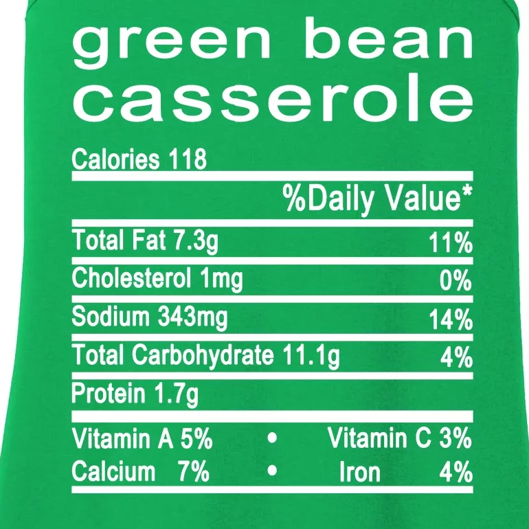 Green Bean Casserole Nutrition Facts Label Ladies Essential Tank