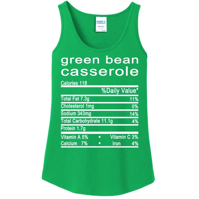 Green Bean Casserole Nutrition Facts Label Ladies Essential Tank