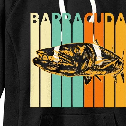 Great Barracuda Cuda Fishing Wildlife Saltwater Fish Art Women's Fleece Hoodie