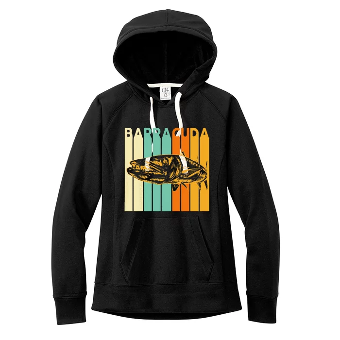 Great Barracuda Cuda Fishing Wildlife Saltwater Fish Art Women's Fleece Hoodie