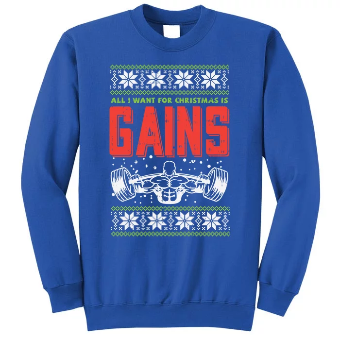 Gains Bodybuilder Christmas Sweater Gym Weightlifter Gift Great Gift Sweatshirt