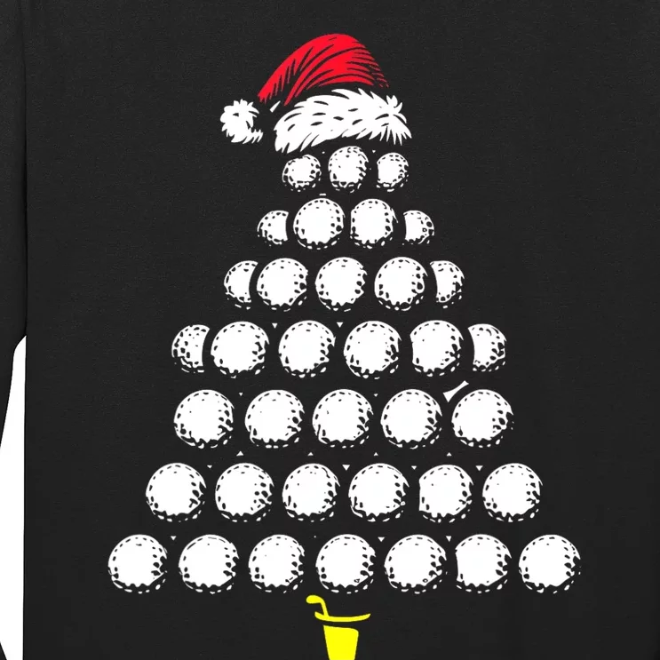 Golf Balls Christmas Tree Xmas Golfing Golfer Christmas Golf Long Sleeve Shirt