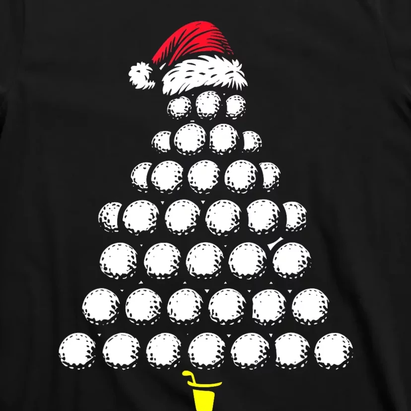 Golf Balls Christmas Tree Xmas Golfing Golfer Christmas Golf T-Shirt