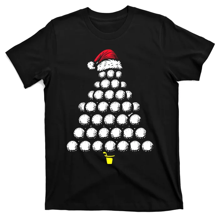 Golf Balls Christmas Tree Xmas Golfing Golfer Christmas Golf T-Shirt