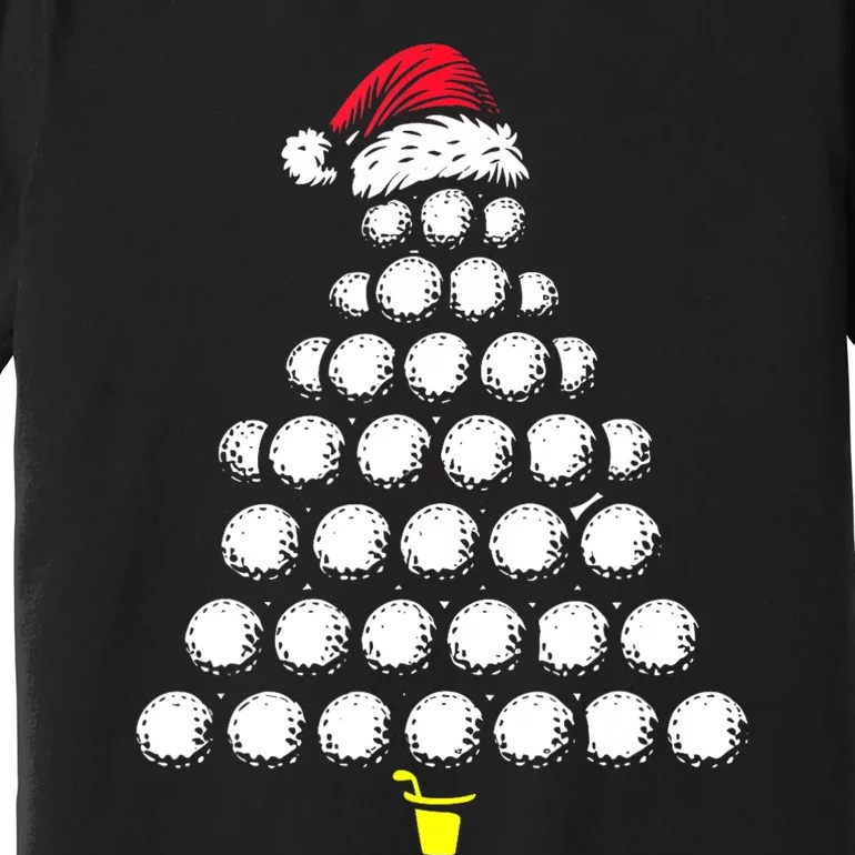 Golf Balls Christmas Tree Xmas Golfing Golfer Christmas Golf Premium T-Shirt