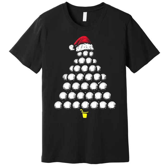 Golf Balls Christmas Tree Xmas Golfing Golfer Christmas Golf Premium T-Shirt