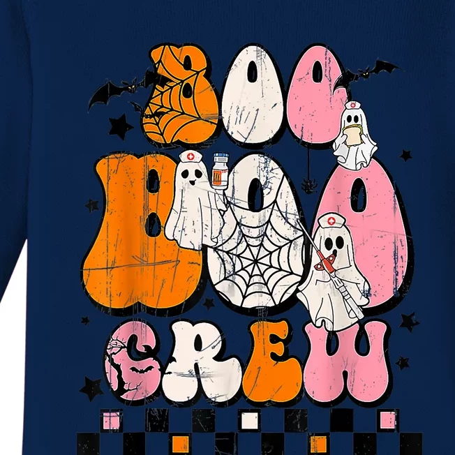 Groovy Boo Crew Cute Ghost Nurse Halloween Spooky Season Gift Baby Long Sleeve Bodysuit