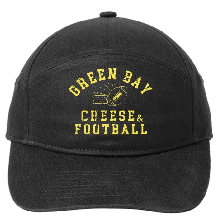 Green Bay Cheese & Football Distressed Gift 7-Panel Snapback Hat