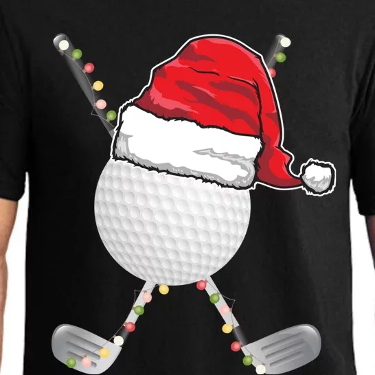 Golf Ball Christmas Santa Hat Funny Xmas Golfer Pajama Gift Pajama Set