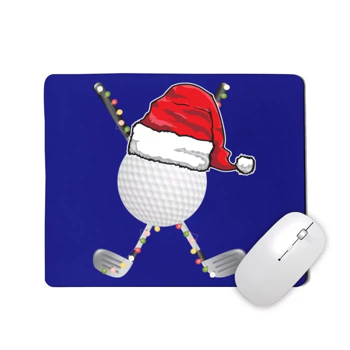 Golf Ball Christmas Santa Hat Funny Xmas Golfer Pajama Gift Mousepad