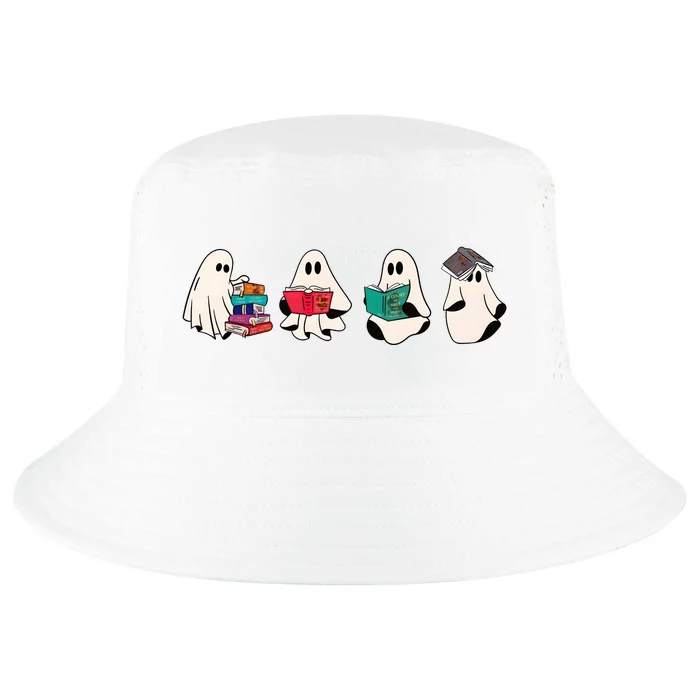 Ghost Bookish Cute Ghoul Halloween Bookworm Book Lover Cool Comfort Performance Bucket Hat