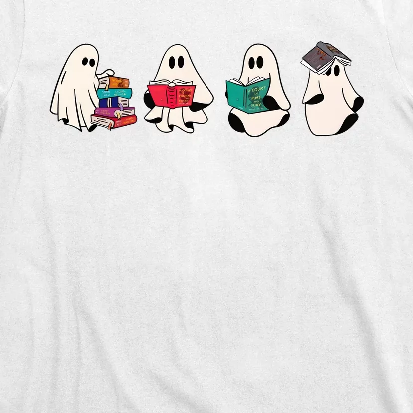 Ghost Bookish Cute Ghoul Halloween Bookworm Book Lover T-Shirt