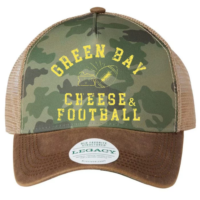 Green Bay Cheese & Football Distressed Gift Legacy Tie Dye Trucker Hat