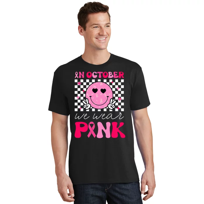 Groovy Breast Cancer Awareness In October T-Shirt