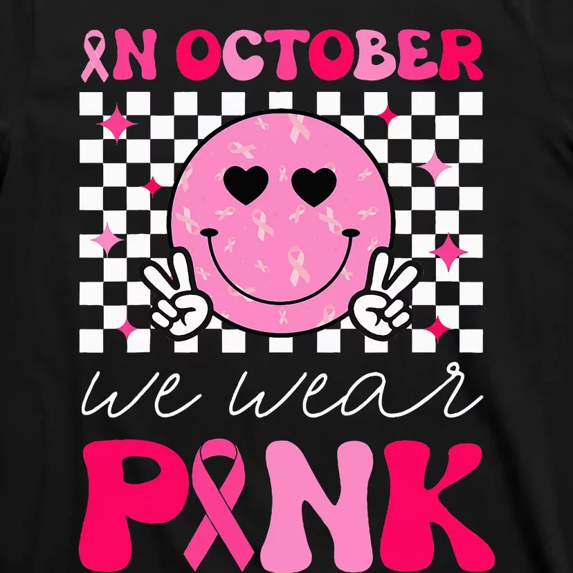 Groovy Breast Cancer Awareness In October T-Shirt