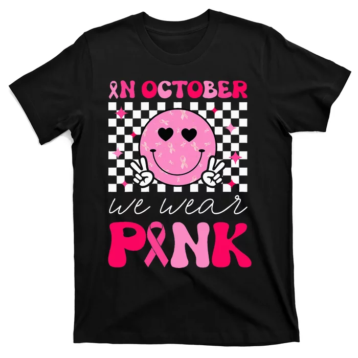 Groovy Breast Cancer Awareness In October T-Shirt