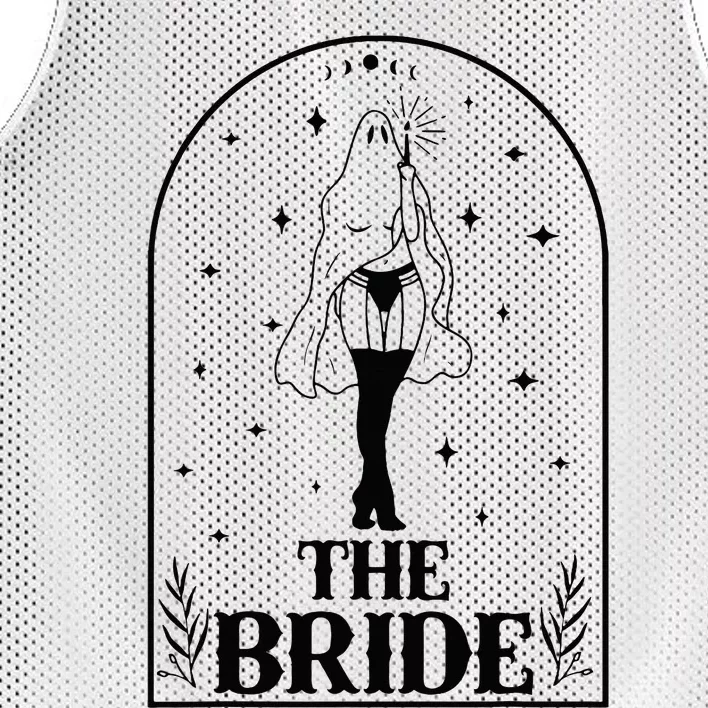 Ghost Bride Coven Witchy Gothic Wedding Bachelorette Party Mesh Reversible Basketball Jersey Tank