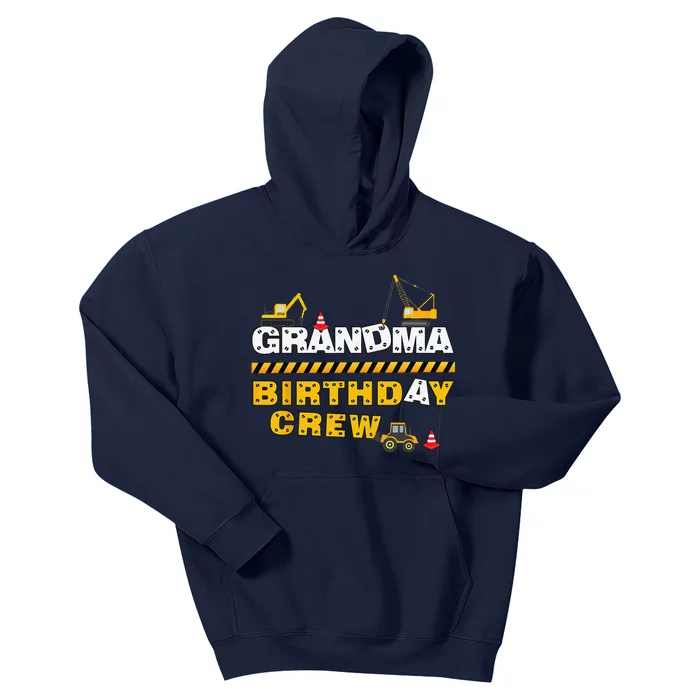 Grandma Birthday Crew Construction Family Birthday Party Kids Hoodie