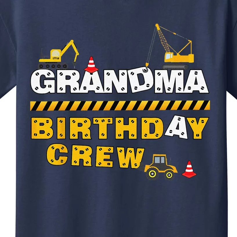 Grandma Birthday Crew Construction Family Birthday Party Kids T-Shirt