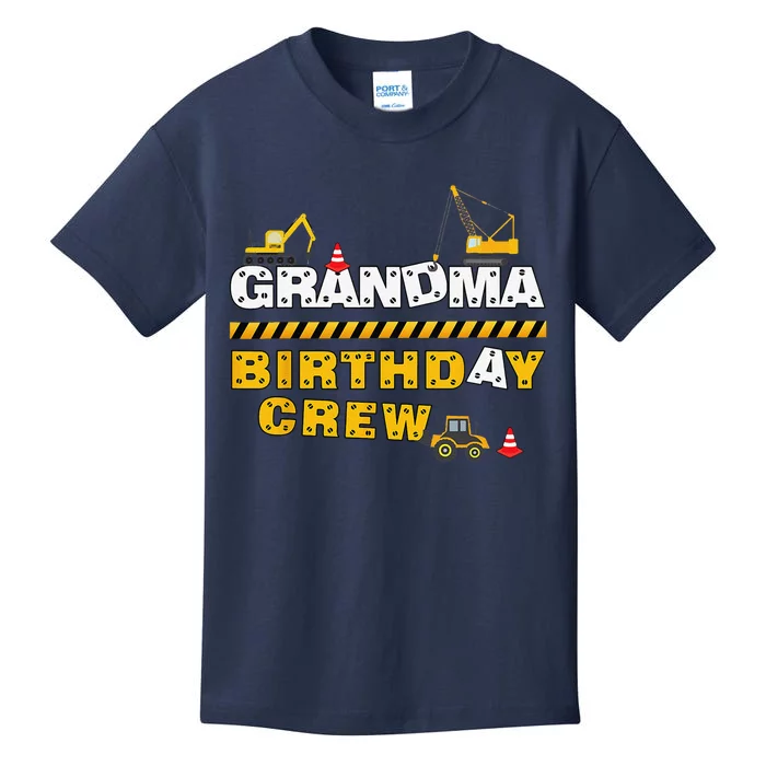 Grandma Birthday Crew Construction Family Birthday Party Kids T-Shirt