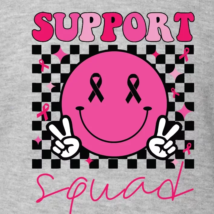 Groovy Breast Cancer Awareness Kids Support Squad Toddler Sweatshirt