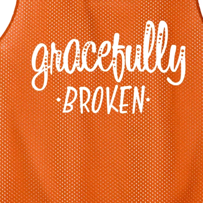 Gracefully Broken Christian Religious Grace Christmas Mesh Reversible Basketball Jersey Tank