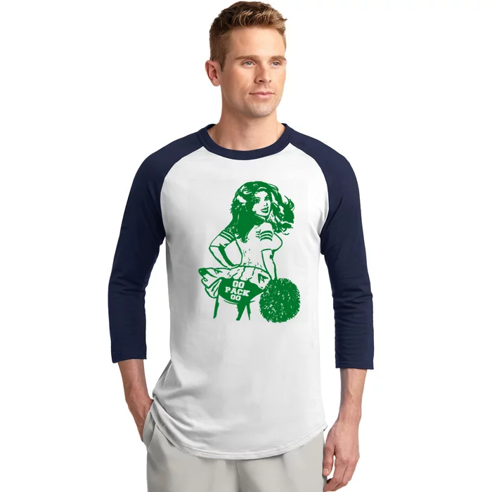 Green Bay Cheerleader Vintage Fan Wisconsin Baseball Sleeve Shirt