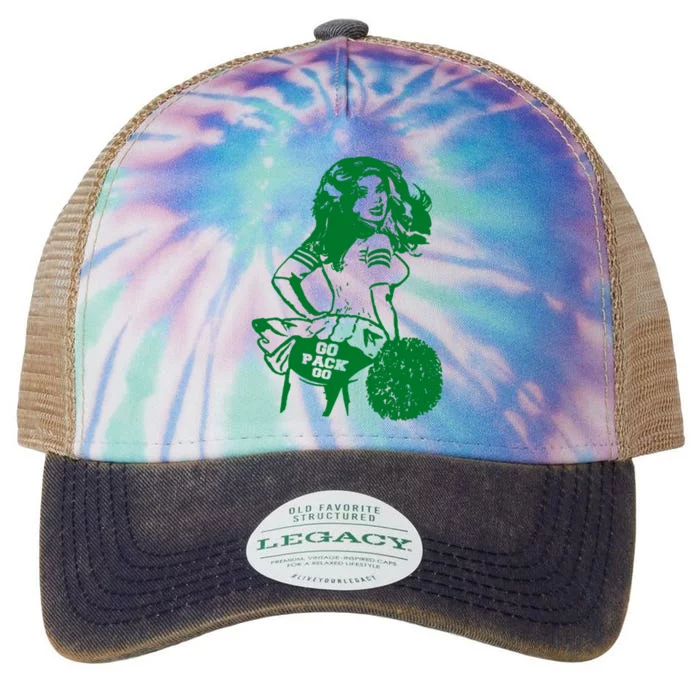 Green Bay Cheerleader Vintage Fan Wisconsin Legacy Tie Dye Trucker Hat