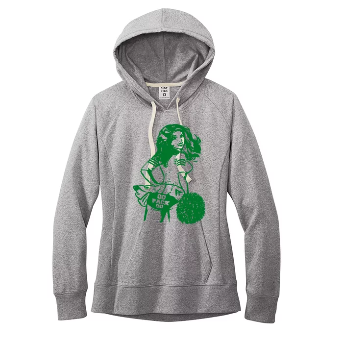 Green Bay Cheerleader Vintage Fan Wisconsin Women's Fleece Hoodie