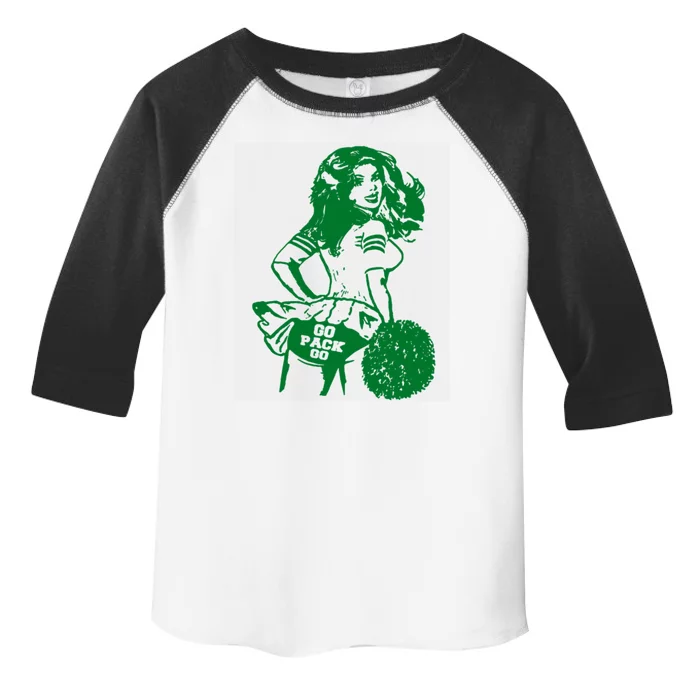 Green Bay Cheerleader Vintage Fan Wisconsin Toddler Fine Jersey T-Shirt