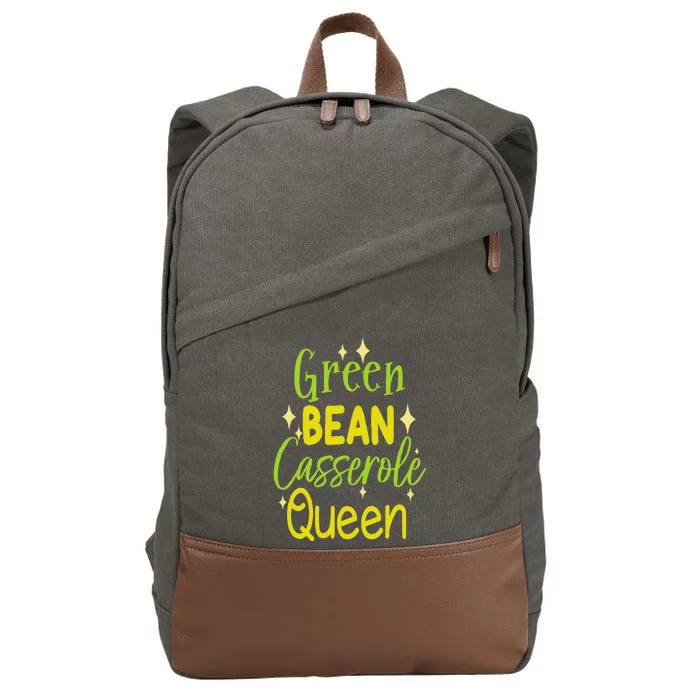 Green Bean Casserole Queen Cotton Canvas Backpack