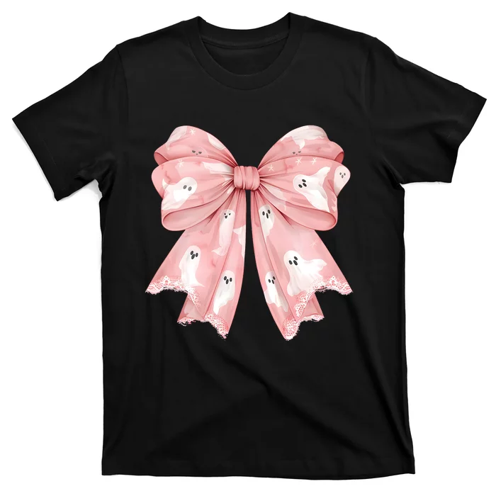 Ghost Bow Coquette Cute Halloween Costume T-Shirt