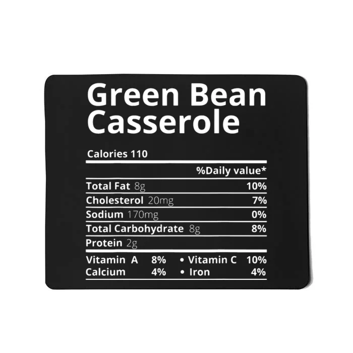 Green Bean Casserole Nutrition Facts Thanksgiving Christmas Mousepad