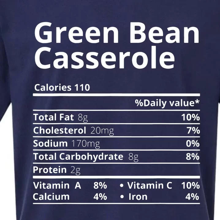 Green Bean Casserole Nutrition Facts Thanksgiving Christmas Sueded Cloud Jersey T-Shirt